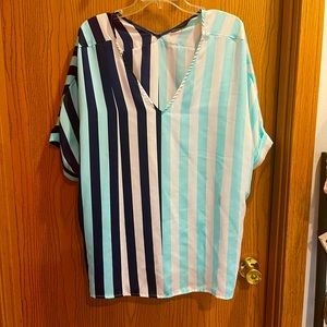 Blue striped blouse